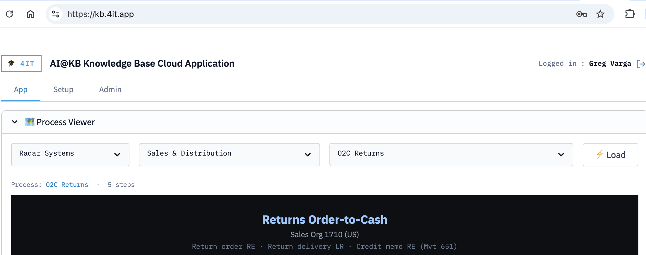 Process Viewer โ selecting a process flow