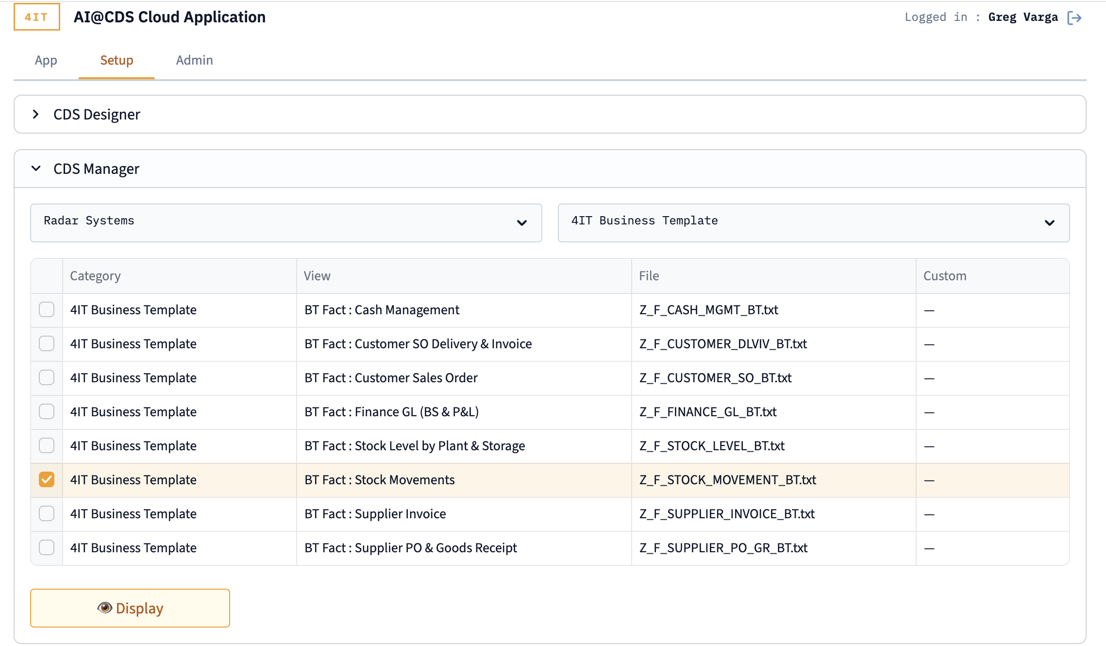 CDS Manager — View Catalogue